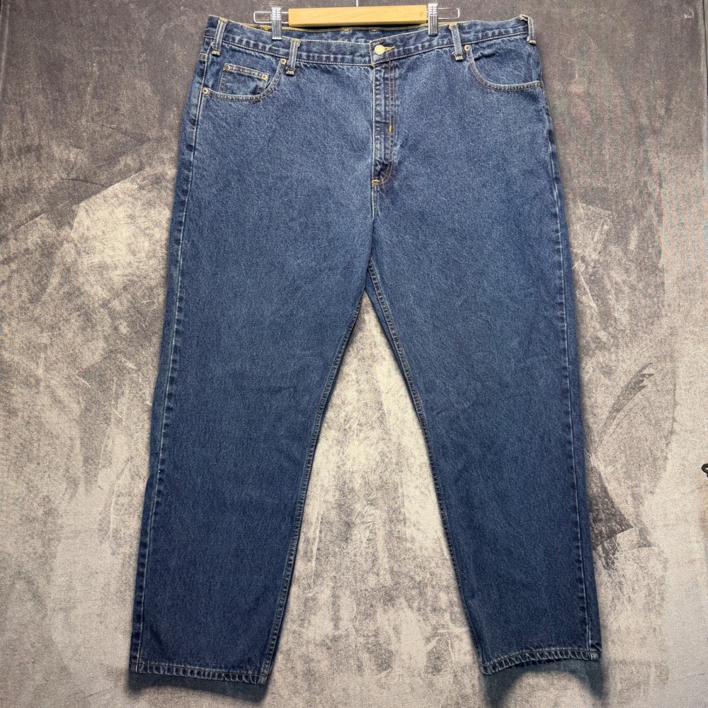 Members Mark Jeans Mens 44x30 Blue Cotton Denim Regular Fit Mid Rise Dark Wash